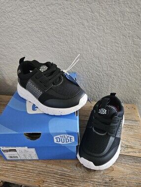 Hey Dude Kids Black and White Sneakers